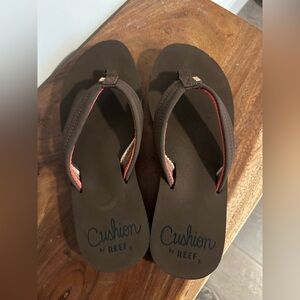 Reef Brown Sandals with Red Accents